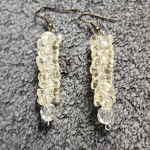 Elegant Cream Beaded Earrings